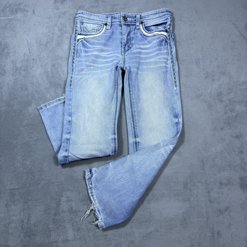 Platini Jeans Size 10 Bootcut Thick Stitch Cowboy Rodeo Ranch Denim Boys Youth